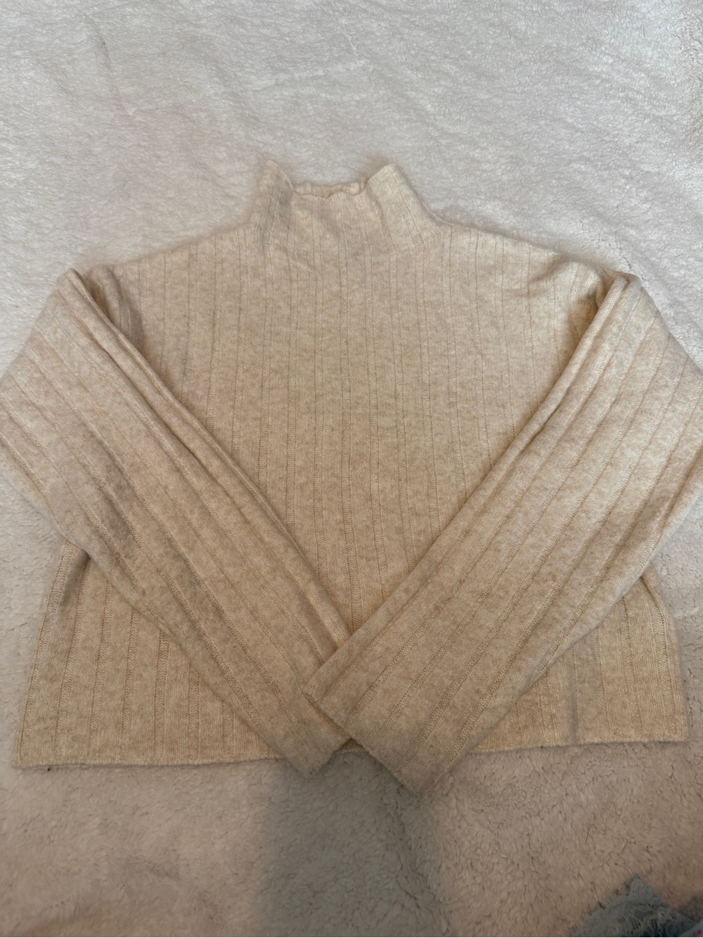 Universal Thread Cream Ribbed Turtleneck Sweater